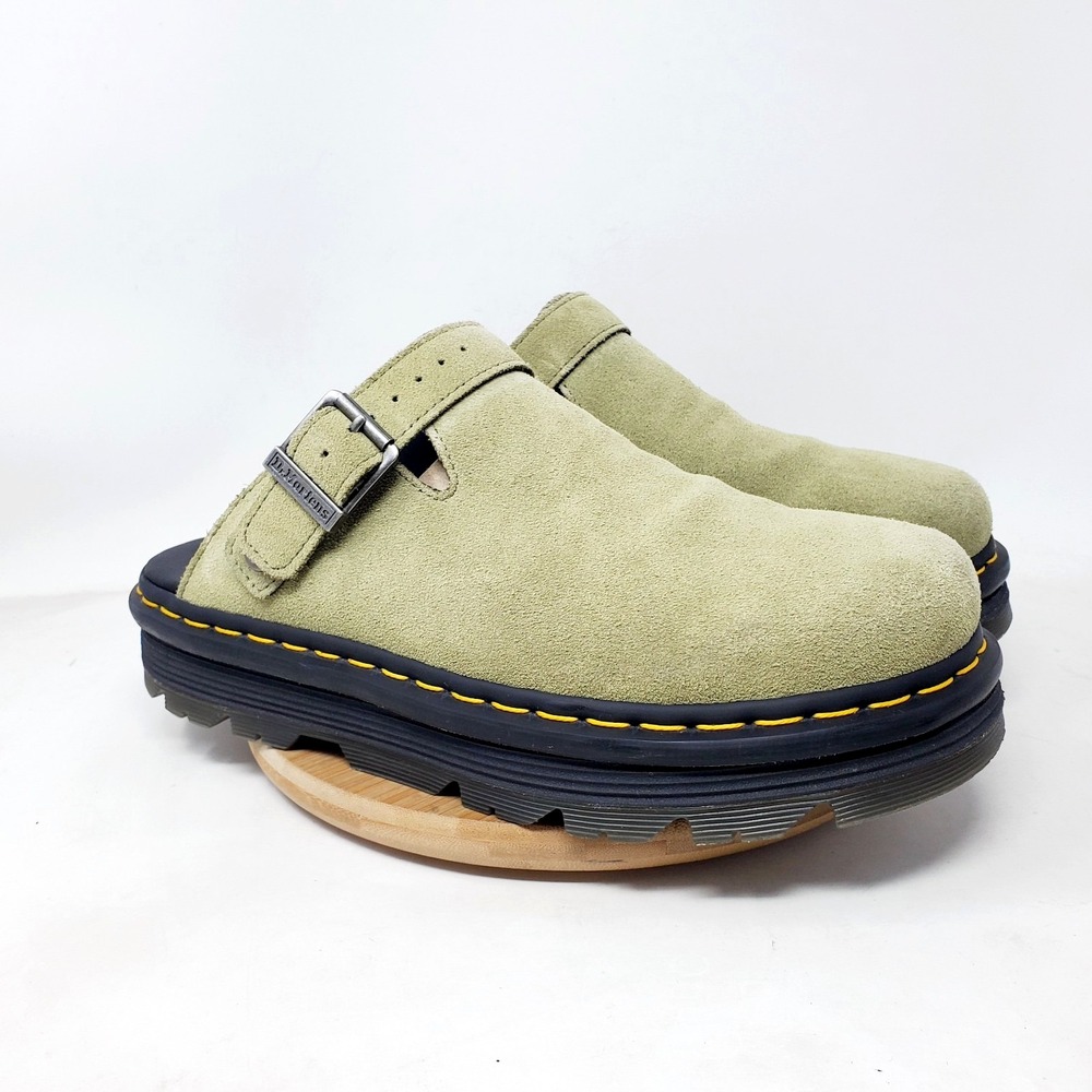 Dr Martens Shoes Mens 11 Zebzag Mule Green Suede Strap Chunky Platform Shoes - Picture 6 of 14